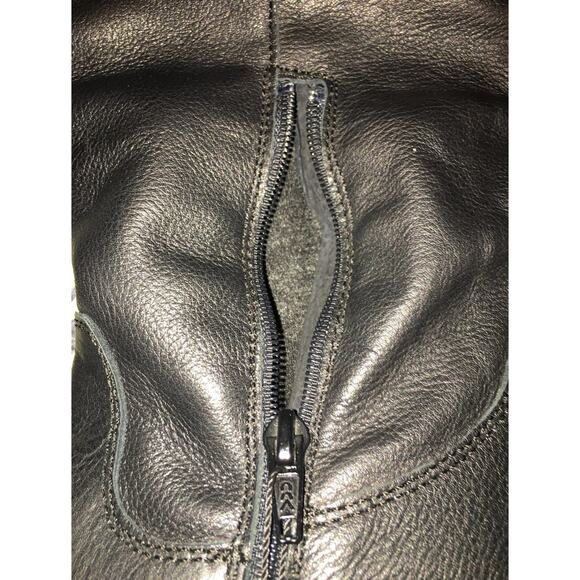 knee Hi Black Leather Winter Boots Fur Lining EU Sz 37-Carmela (Made in Spain) - Picture 10 of 12